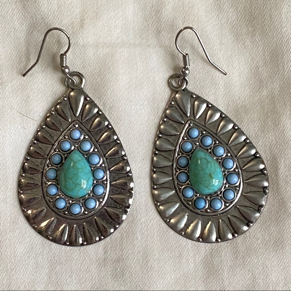 Turquoise and Silver Earrings